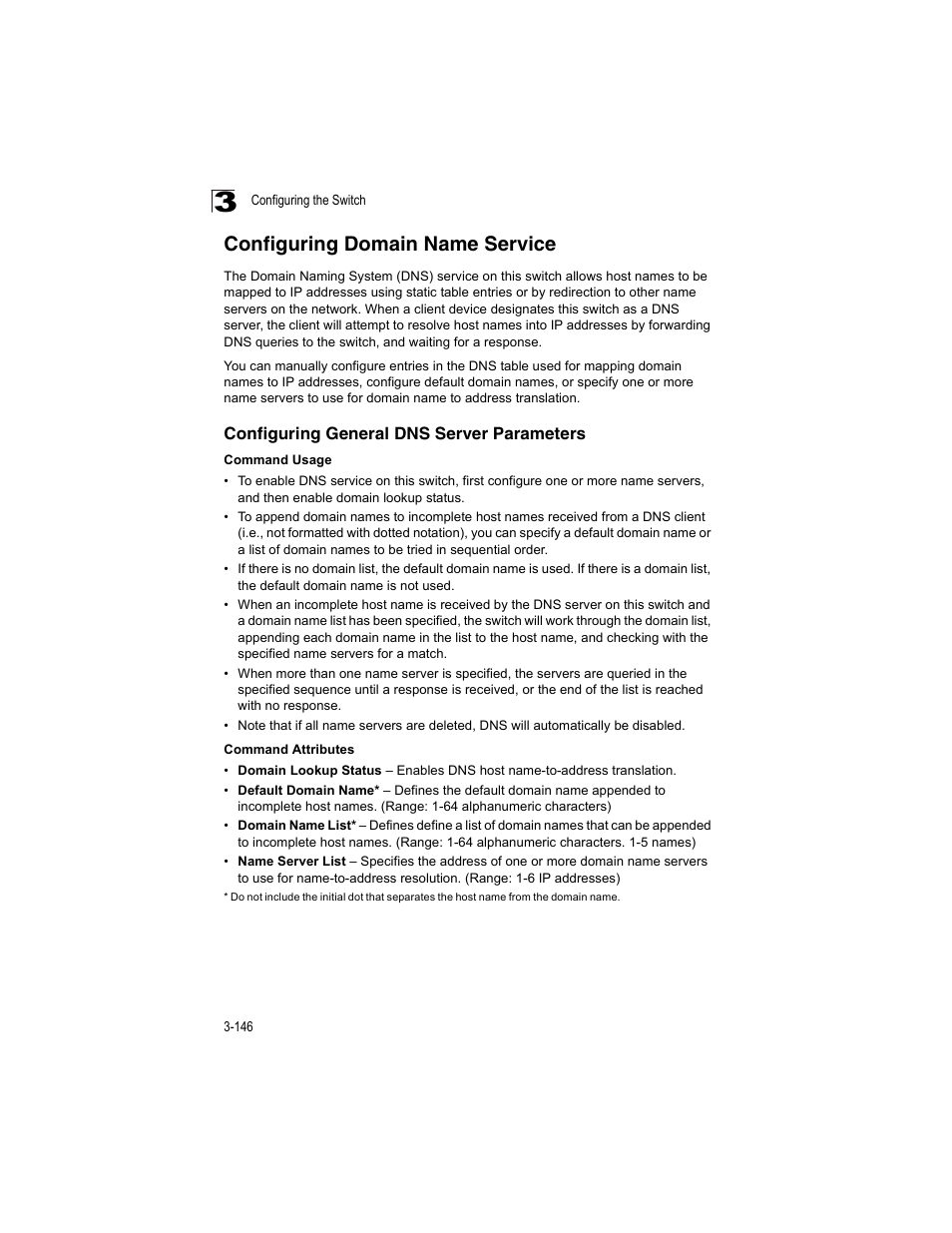 Configuring domain name service, Configuring general dns server parameters | Accton Technology ES4512C User Manual | Page 184 / 426