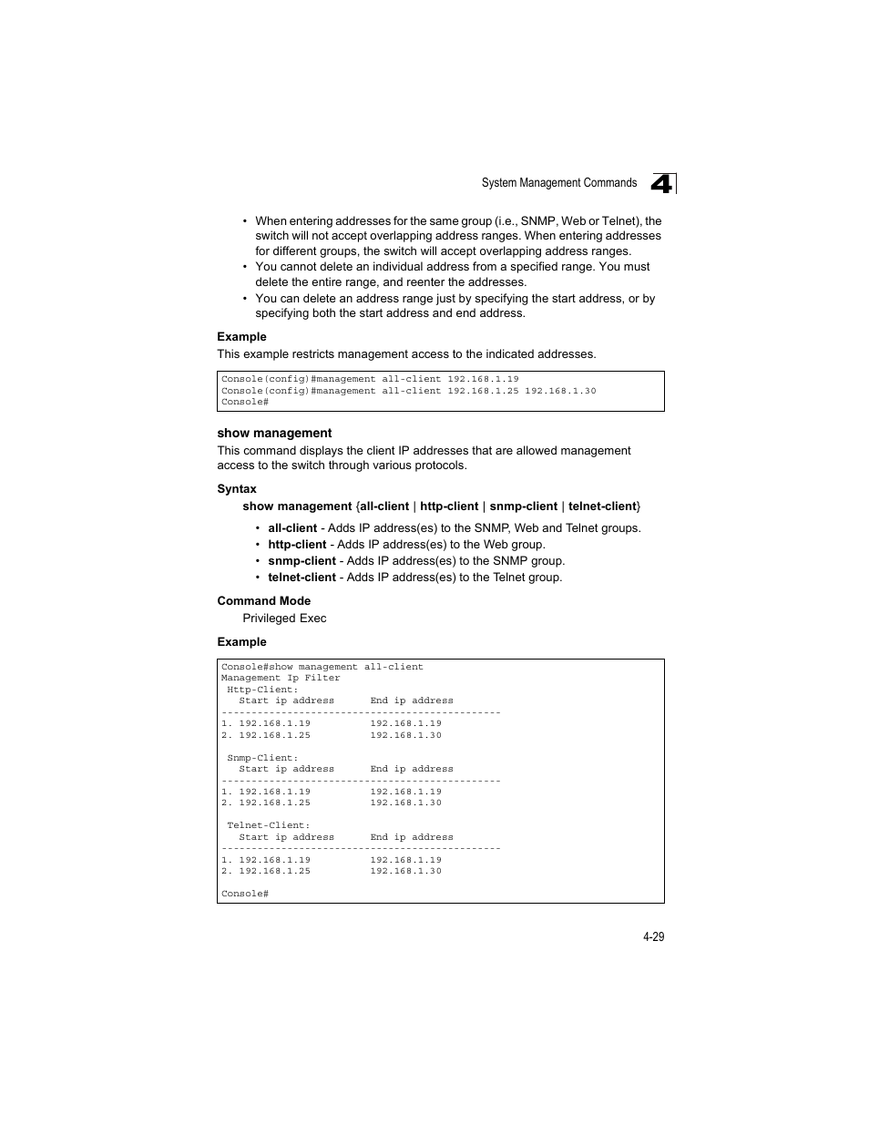 Show management | Accton Technology ES4512C User Manual | Page 219 / 426