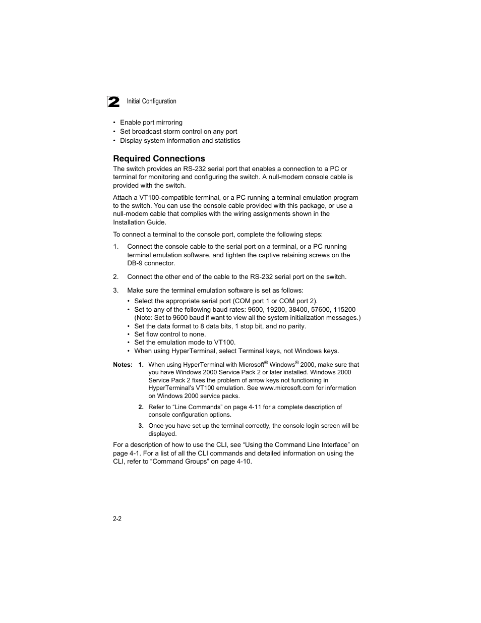 Required connections | Accton Technology ES4512C User Manual | Page 32 / 426