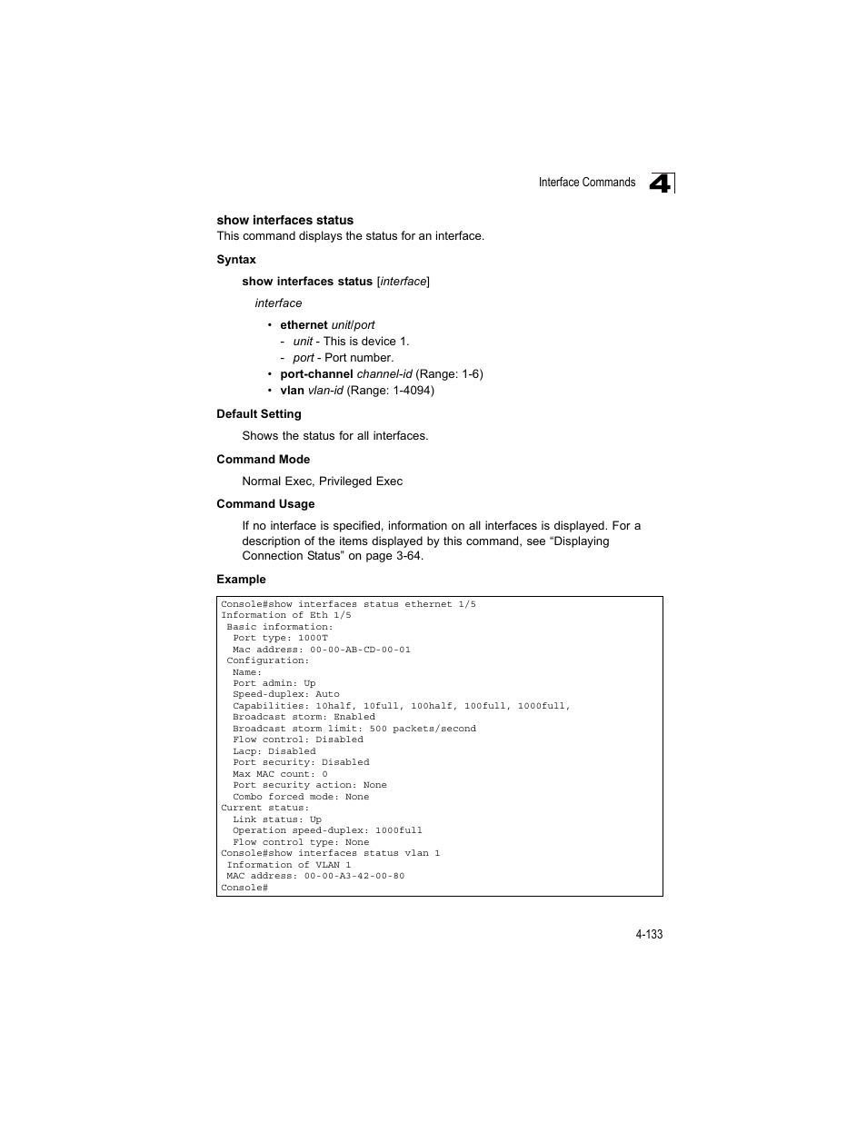 Show interfaces status | Accton Technology ES4512C User Manual | Page 323 / 426