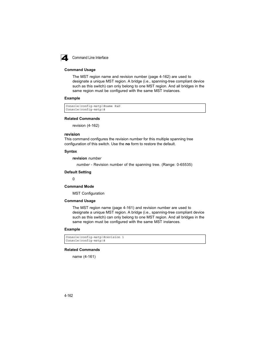 Revision, Revision 4-160, Revision (4-162) | Accton Technology ES4512C User Manual | Page 352 / 426