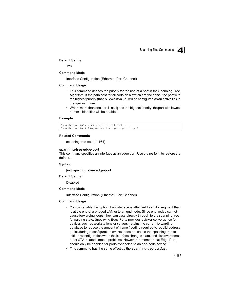 Spanning-tree edge-port | Accton Technology ES4512C User Manual | Page 355 / 426