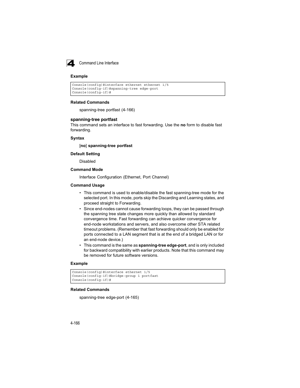 Spanning-tree portfast | Accton Technology ES4512C User Manual | Page 356 / 426