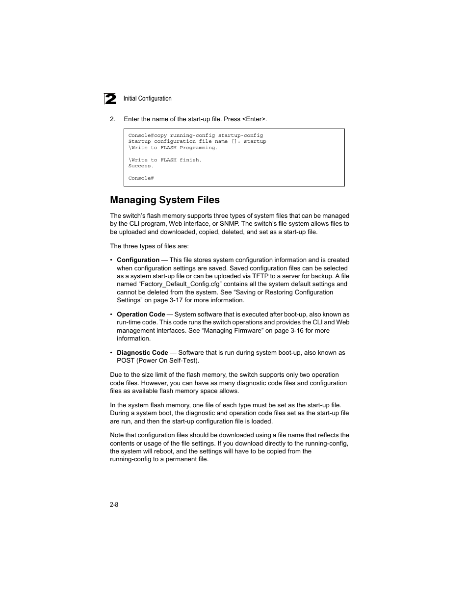Managing system files | Accton Technology ES4512C User Manual | Page 38 / 426