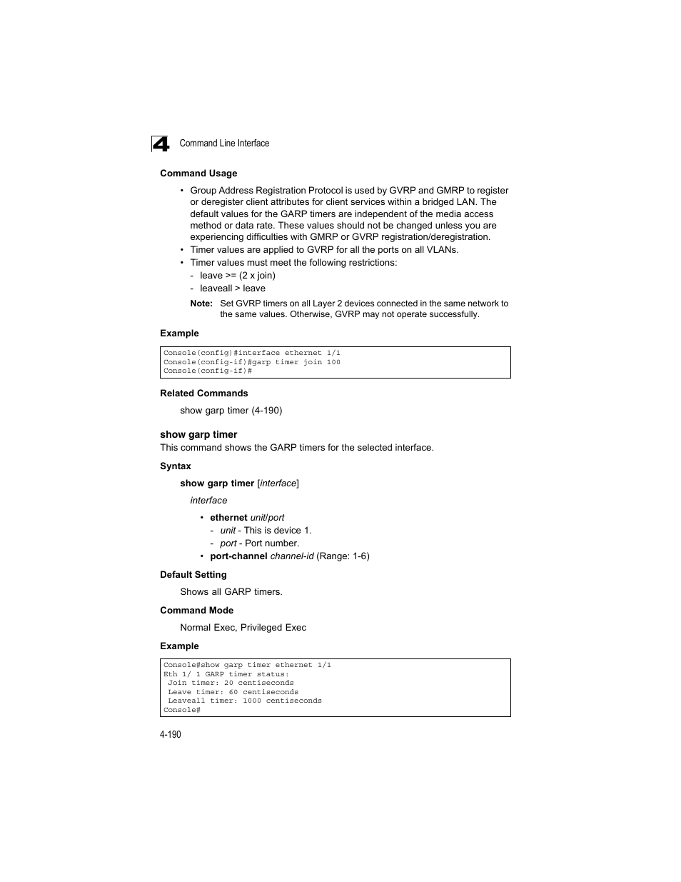 Show garp timer | Accton Technology ES4512C User Manual | Page 380 / 426