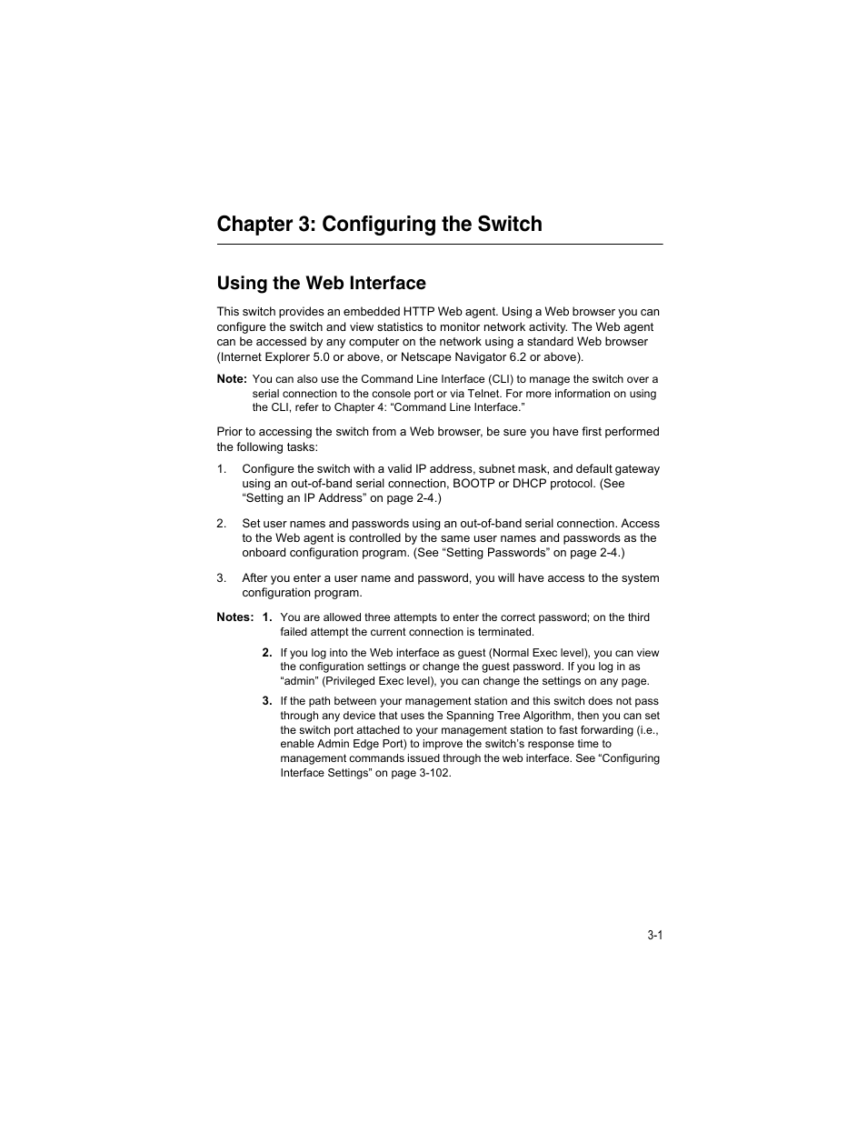 Chapter 3: configuring the switch, Using the web interface | Accton Technology ES4512C User Manual | Page 39 / 426