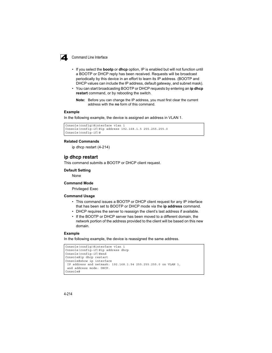 Ip dhcp restart | Accton Technology ES4512C User Manual | Page 404 / 426