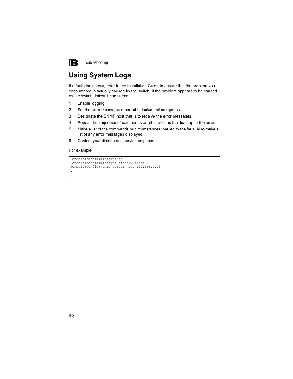 Using system logs | Accton Technology ES4512C User Manual | Page 414 / 426