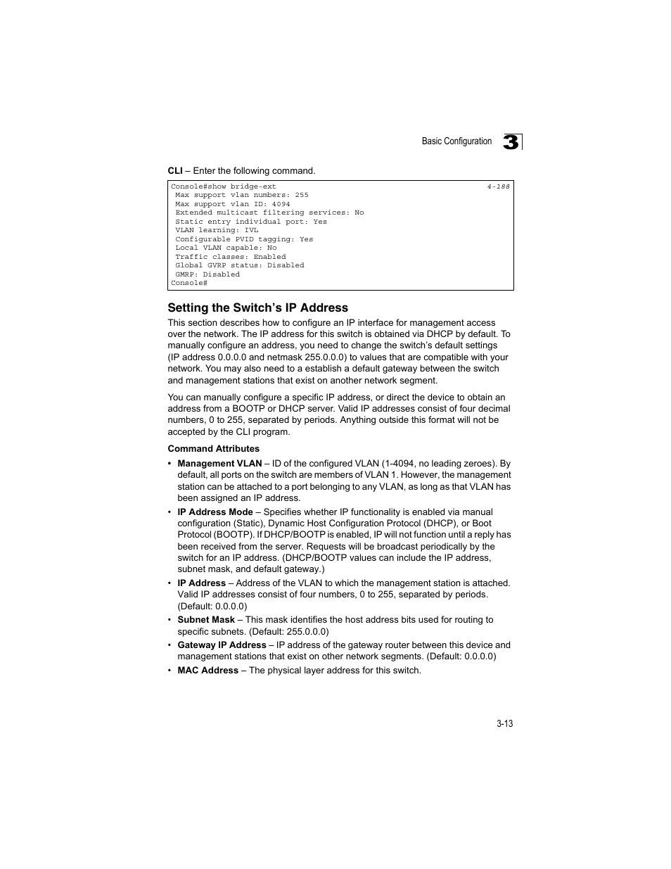 Setting the switch’s ip address | Accton Technology ES4512C User Manual | Page 51 / 426