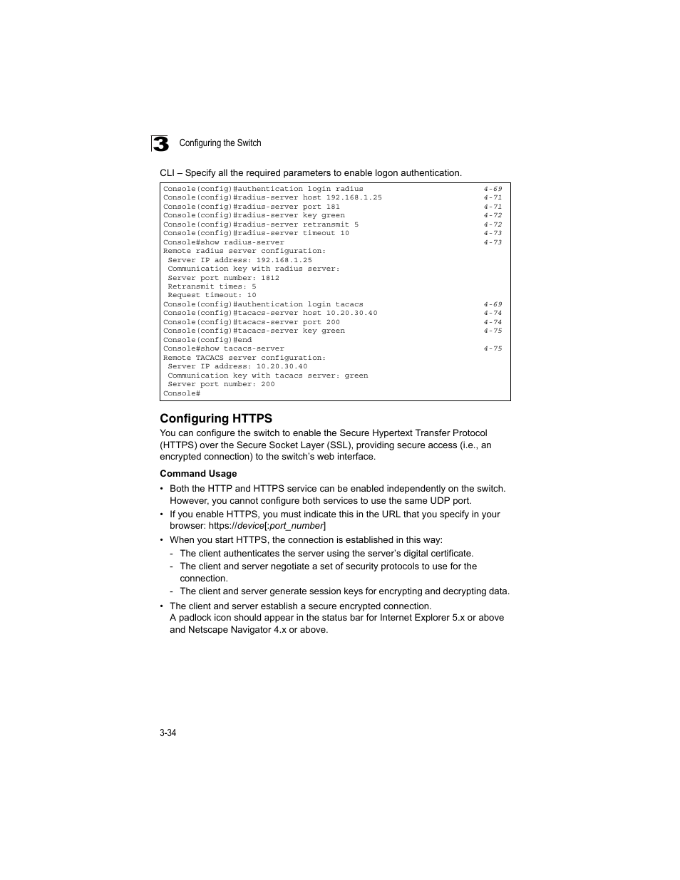 Configuring https | Accton Technology ES4512C User Manual | Page 72 / 426