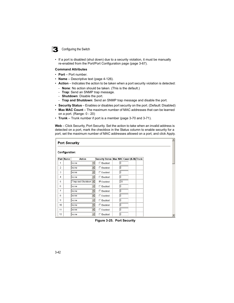 Figure 3-25, Port security | Accton Technology ES4512C User Manual | Page 80 / 426
