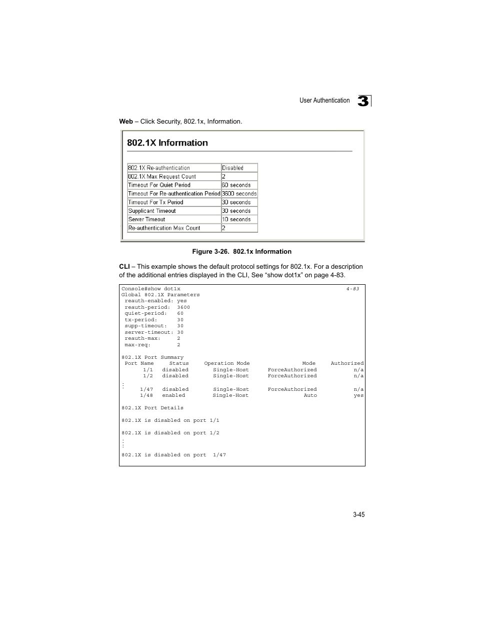 Figure 3-26, 1x information | Accton Technology ES4512C User Manual | Page 83 / 426