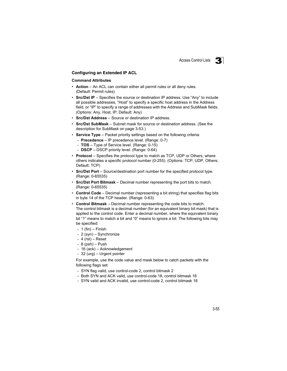 Configuring an extended ip acl | Accton Technology ES4512C User Manual | Page 93 / 426