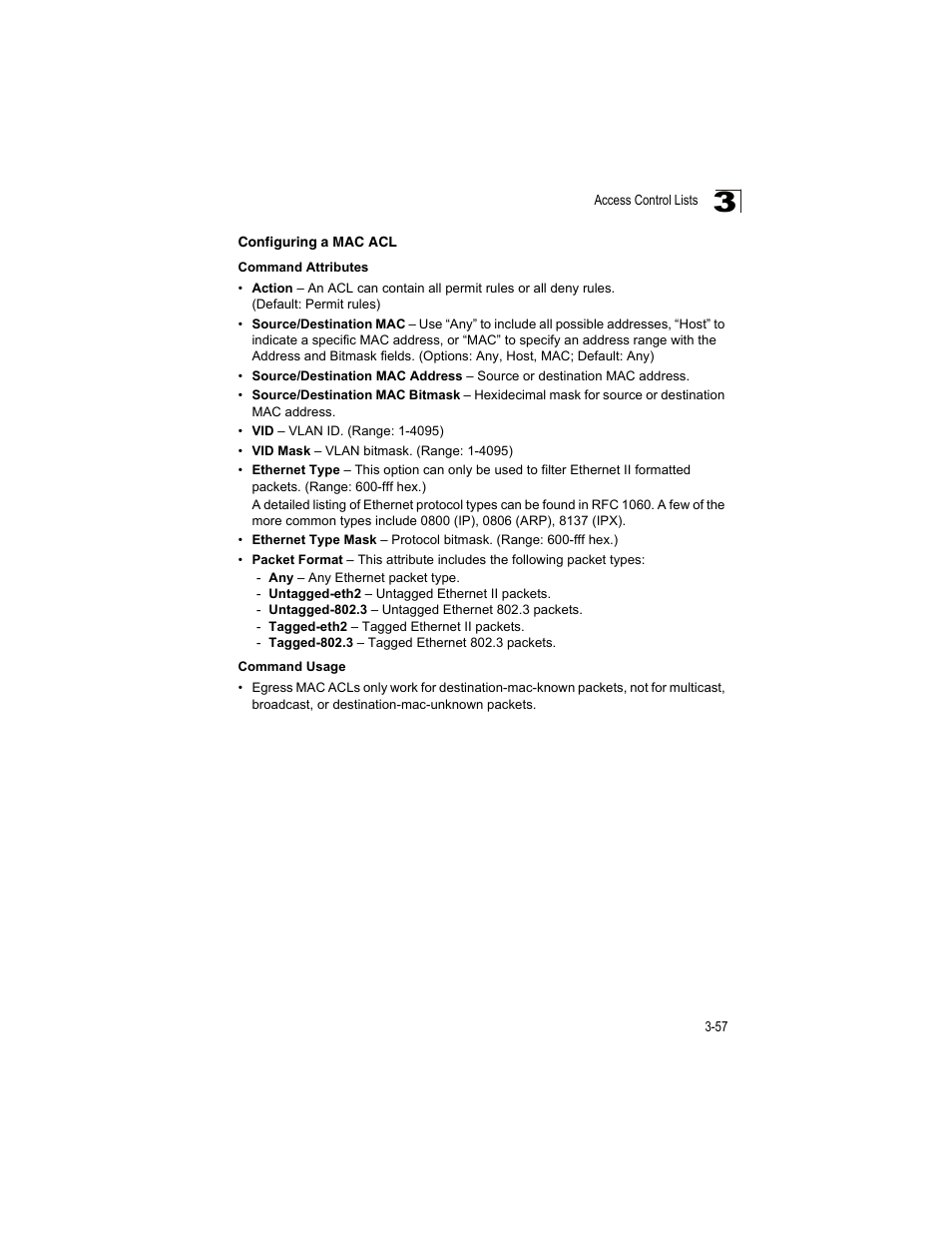 Configuring a mac acl | Accton Technology ES4512C User Manual | Page 95 / 426