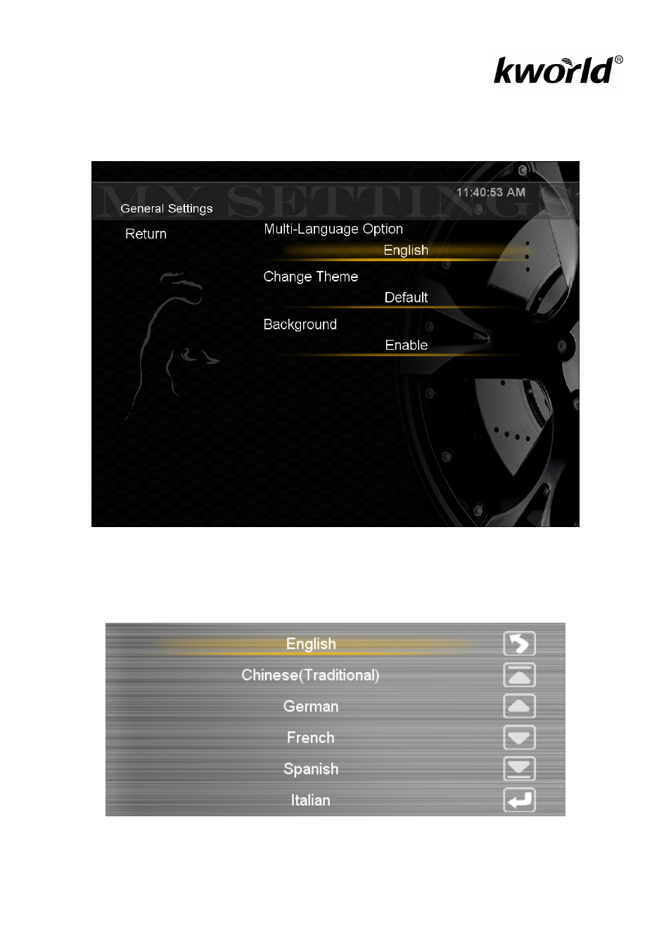 General settings | KWorld HyperMedia Center V1-3 User Manual | Page 16 / 17