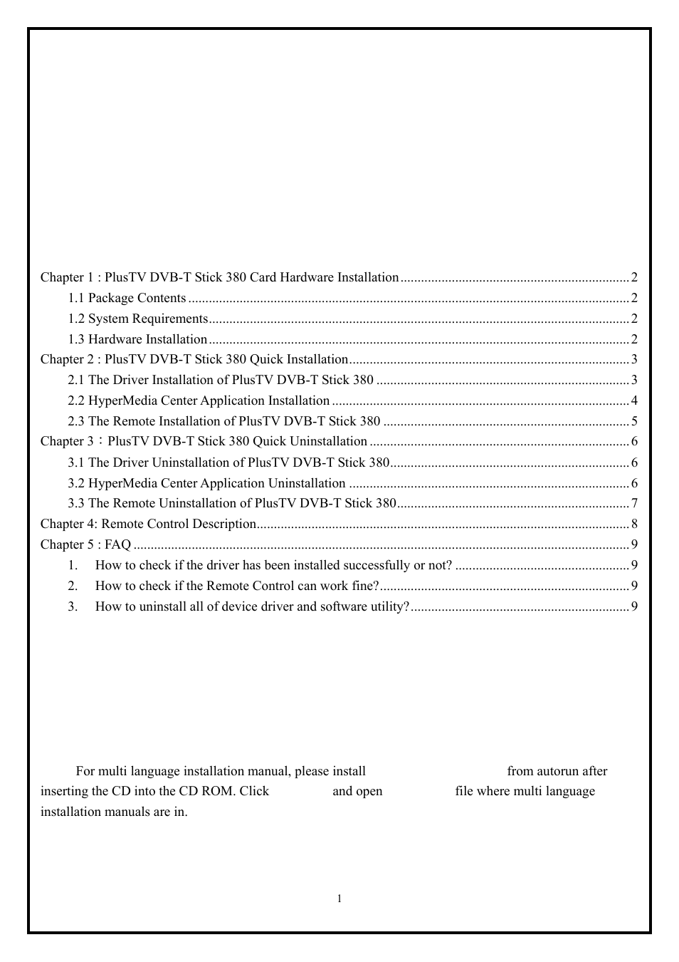 KWorld VS-DVBT 380U User Manual | 9 pages