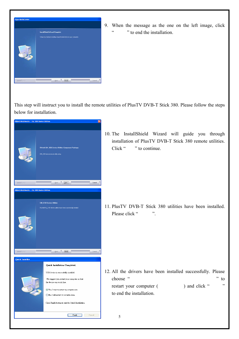 KWorld VS-DVBT 380U User Manual | Page 5 / 9
