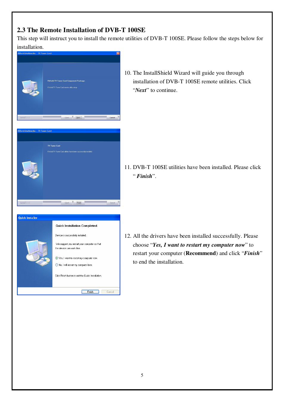 KWorld KW-DVB-T 100SE User Manual | Page 5 / 9