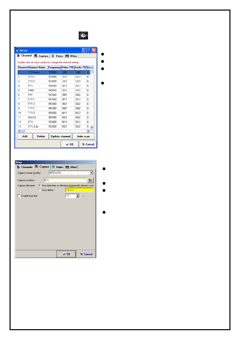 2 setup utility for dtvr, 1 channel setup, 2 capture setup | KWorld HyperMedia Center V3-5 User Manual | Page 18 / 24