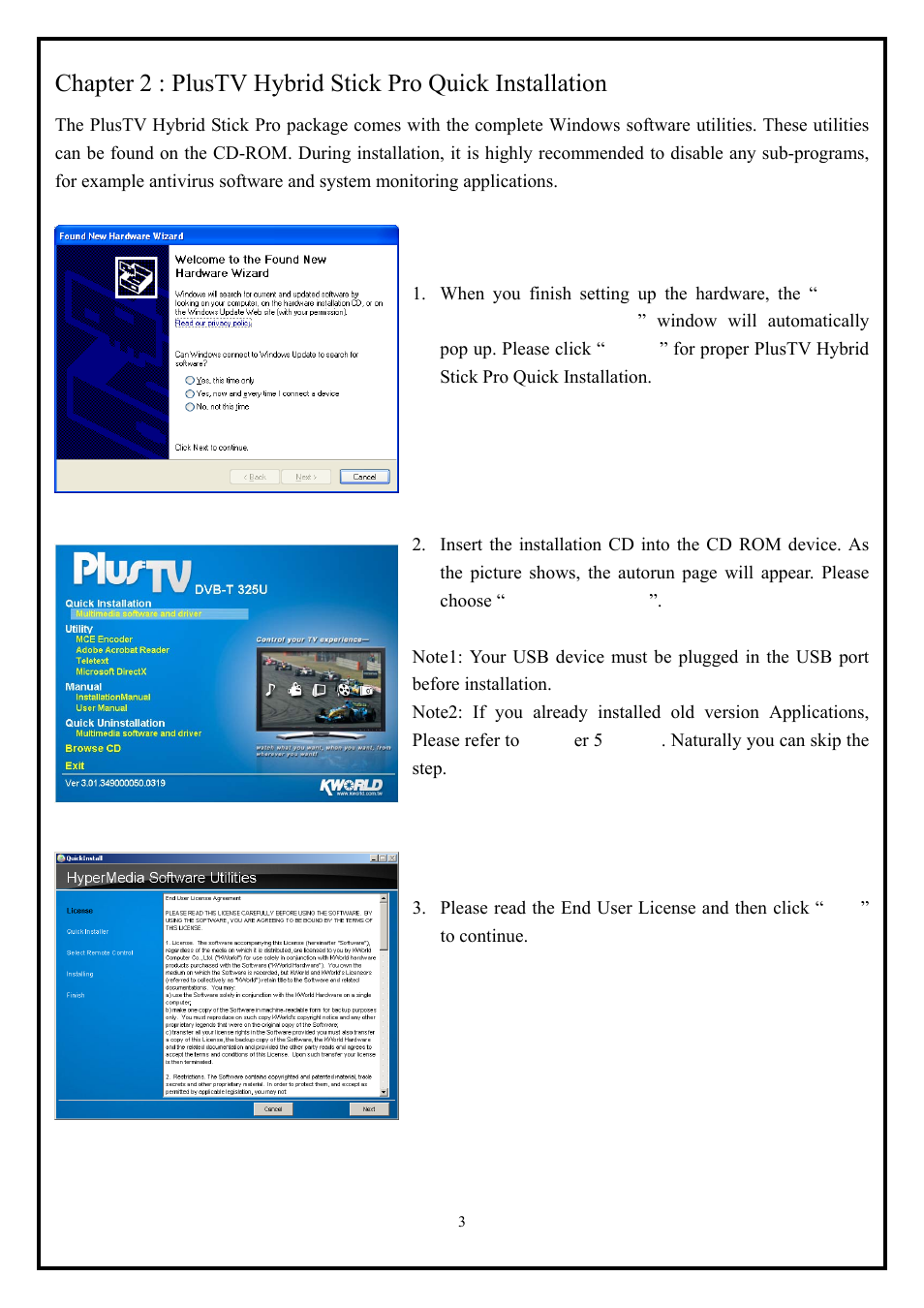 KWorld KW-DVBT 325U User Manual | Page 3 / 8