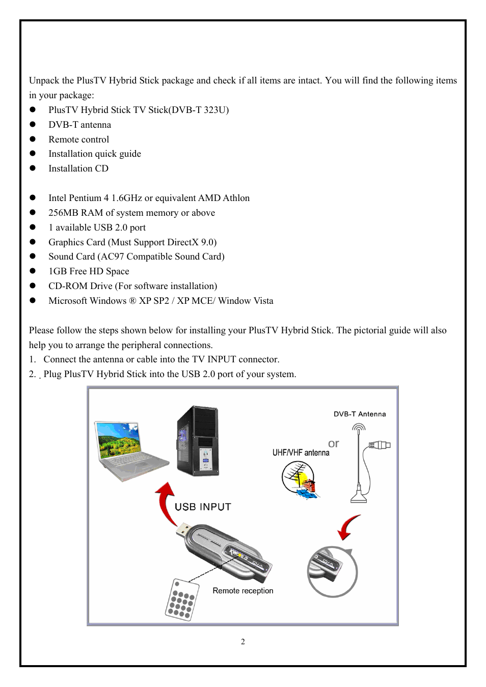 KWorld VS-DVBT 323U User Manual | Page 2 / 10