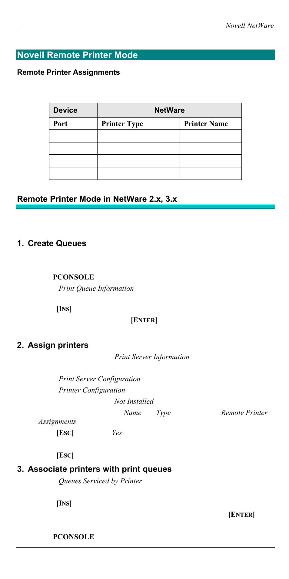Novell remote printer mode | Accton Technology EN2024-6 User Manual | Page 23 / 121