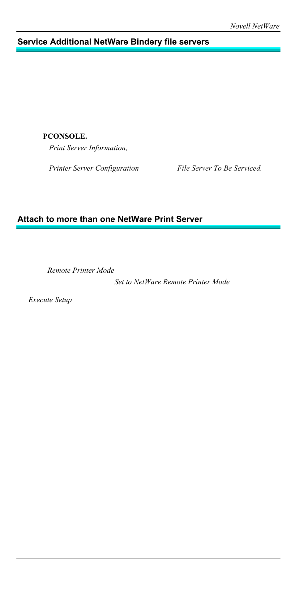 Service additional netware bindery file servers, Attach to more than one netware print server | Accton Technology EN2024-6 User Manual | Page 29 / 121