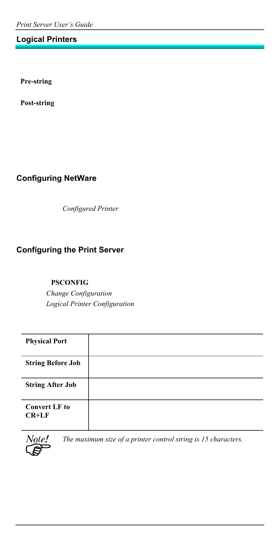 Logical printers | Accton Technology EN2024-6 User Manual | Page 30 / 121