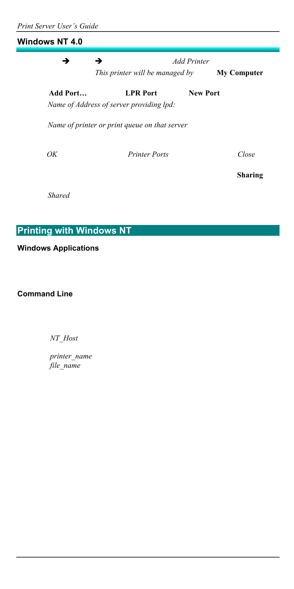 Printing with windows nt | Accton Technology EN2024-6 User Manual | Page 44 / 121