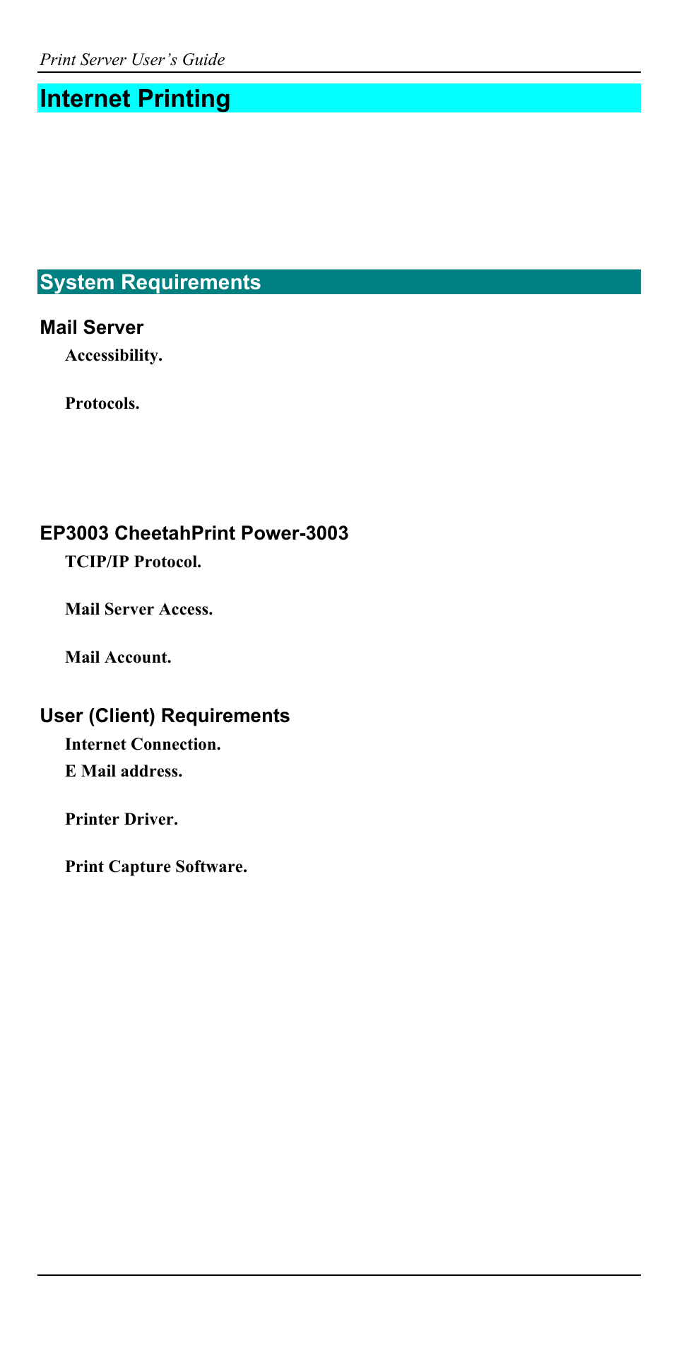 Internet printing, System requirements | Accton Technology EN2024-6 User Manual | Page 48 / 121