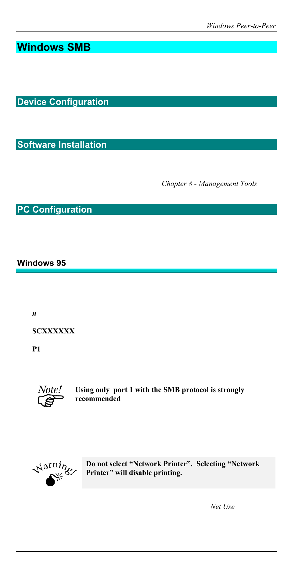 Windows smb, Device configuration, Software installation | Pc configuration | Accton Technology EN2024-6 User Manual | Page 75 / 121