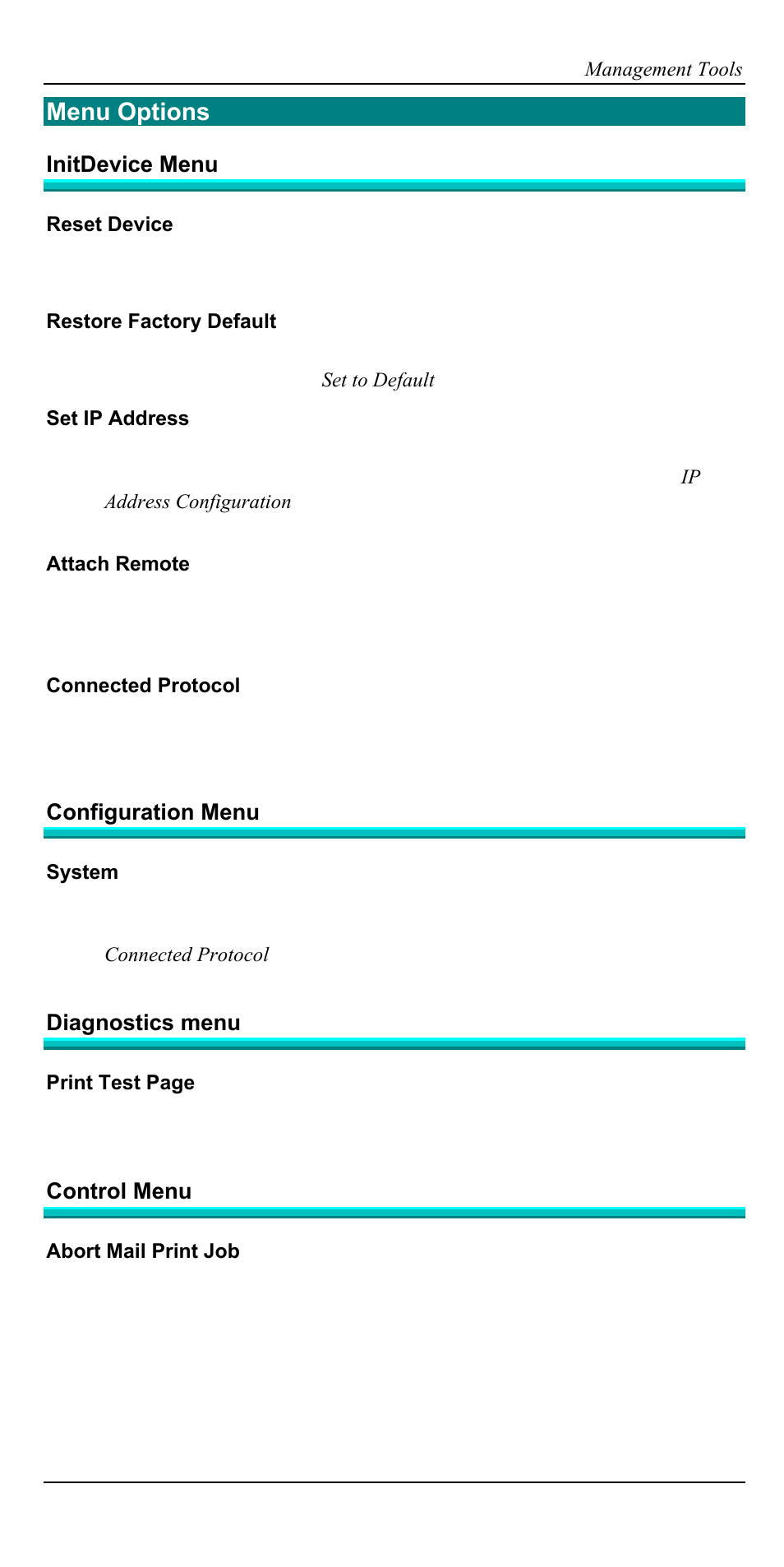 Webadmin, Menu options | Accton Technology EN2024-6 User Manual | Page 87 / 121