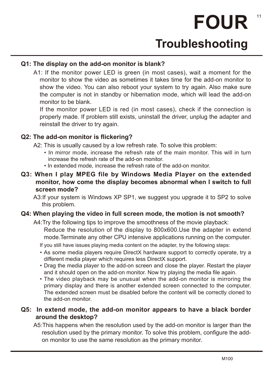 Four, Troubleshooting | KWorld UD160 User Manual | Page 11 / 14