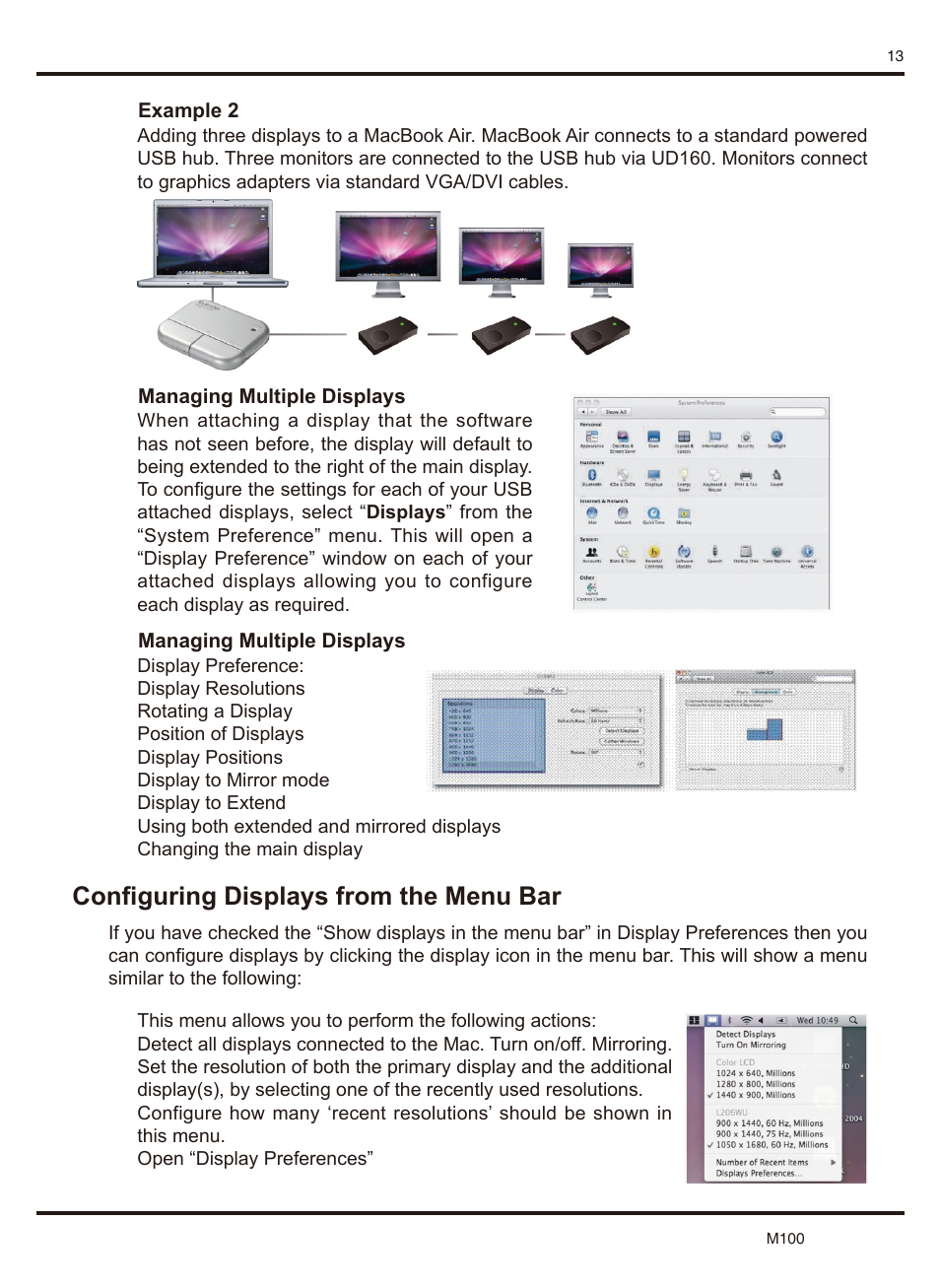 Configuring displays from the menu bar | KWorld UD160 User Manual | Page 13 / 14