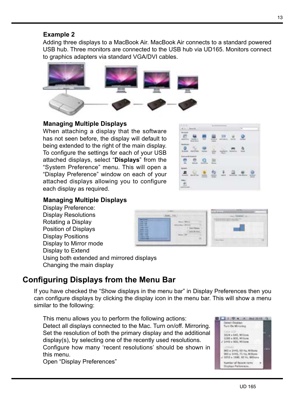 Configuring displays from the menu bar | KWorld UD165 User Manual | Page 13 / 14