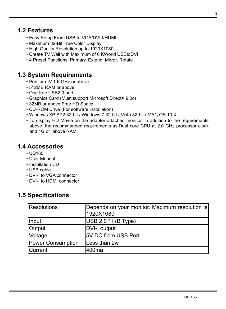 KWorld UD165 User Manual | Page 3 / 14