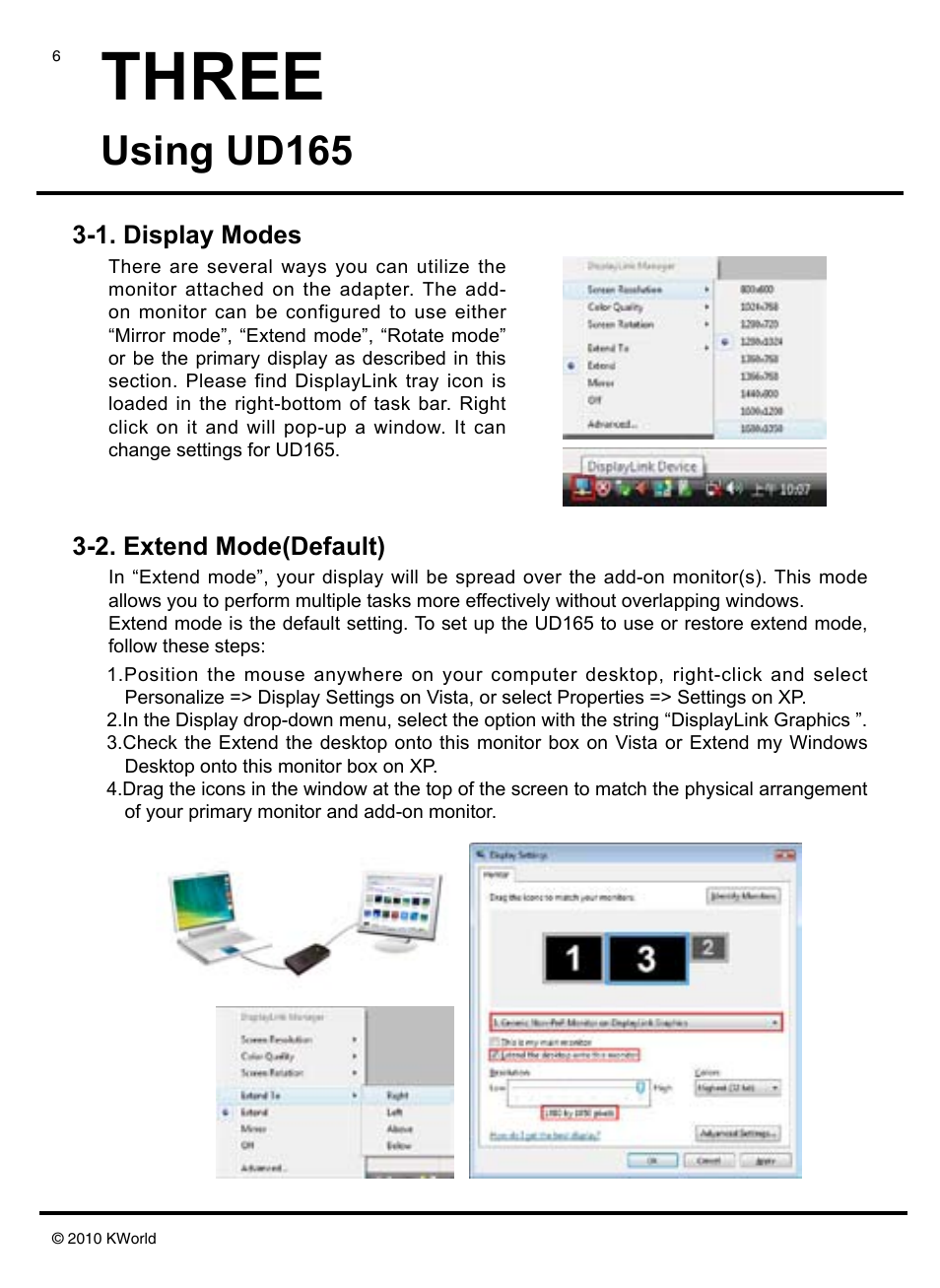 Three, Using ud165 | KWorld UD165 User Manual | Page 6 / 14