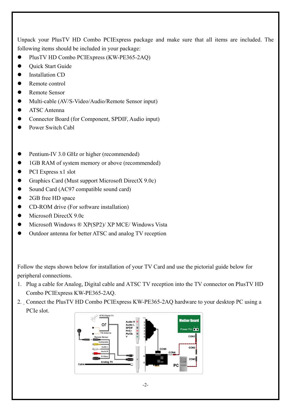 KWorld KW-PE365-2AQ User Manual | Page 2 / 10