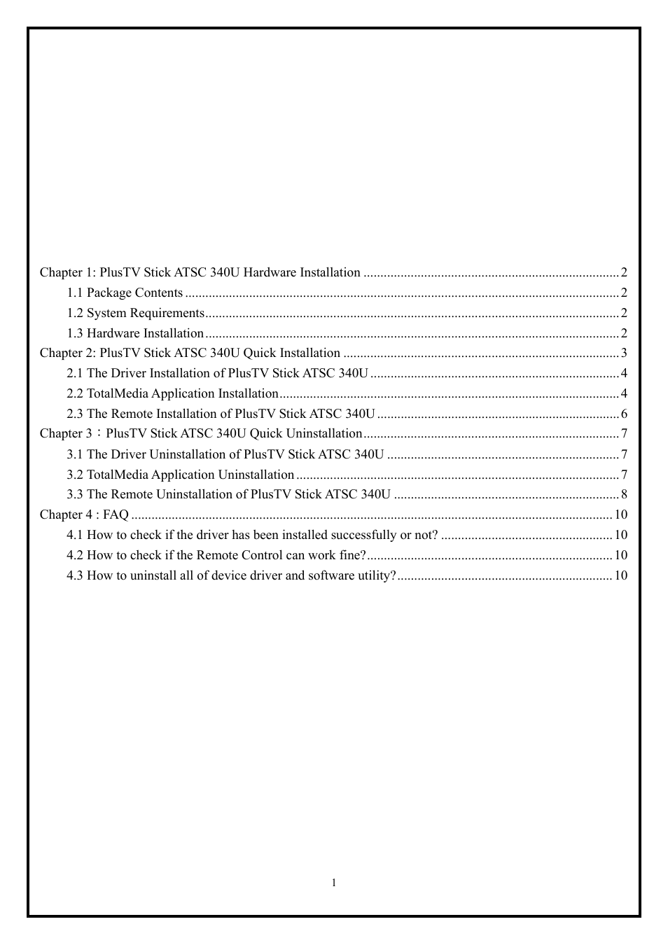 KWorld ATSC 340U S0 User Manual | 10 pages