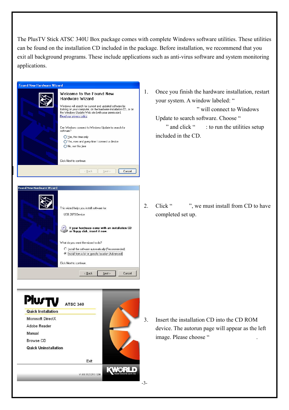 KWorld ATSC 340U S0 User Manual | Page 3 / 10