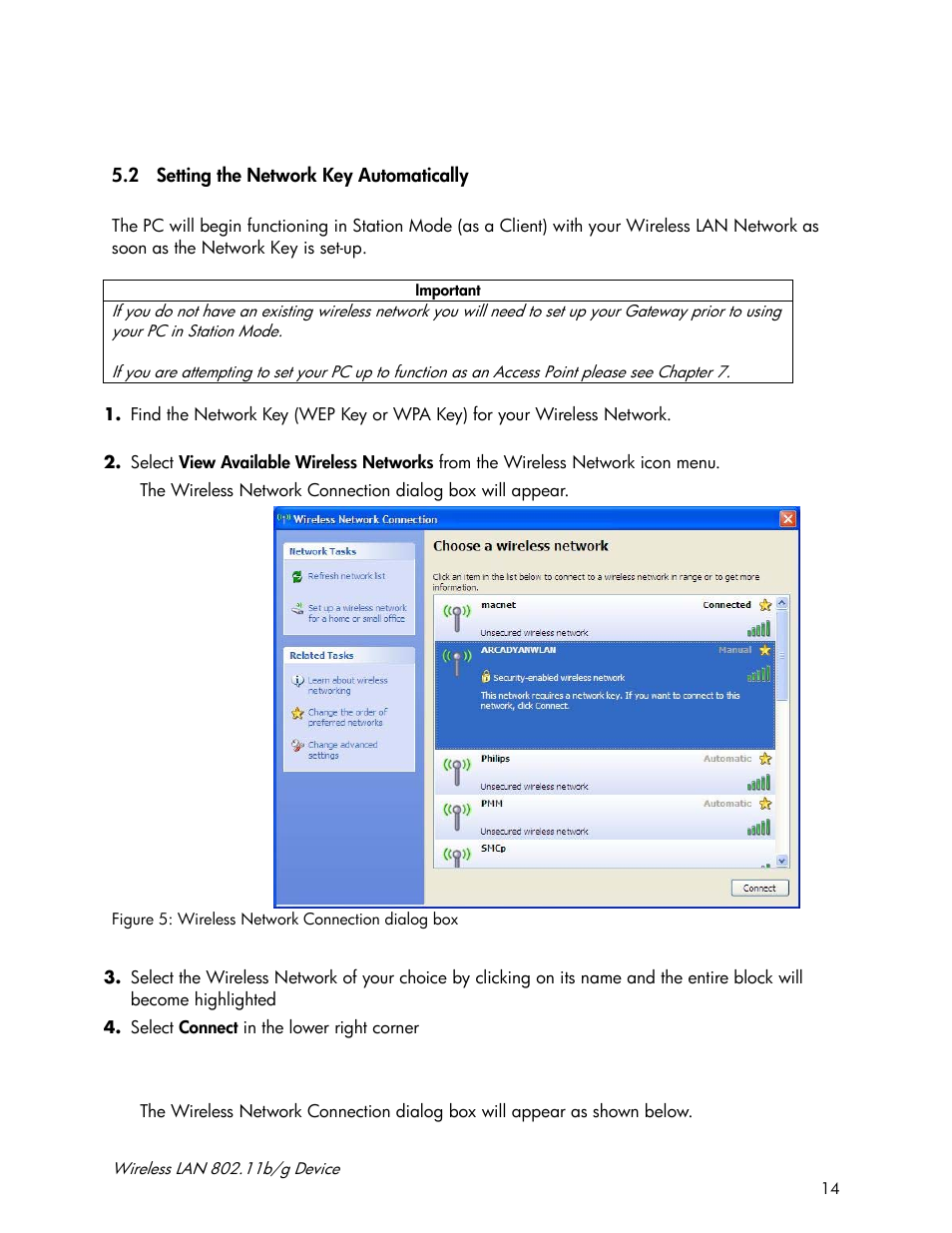 Accton Technology Wireless LAN 802.11b/g Device WN4201B User Manual | Page 14 / 97