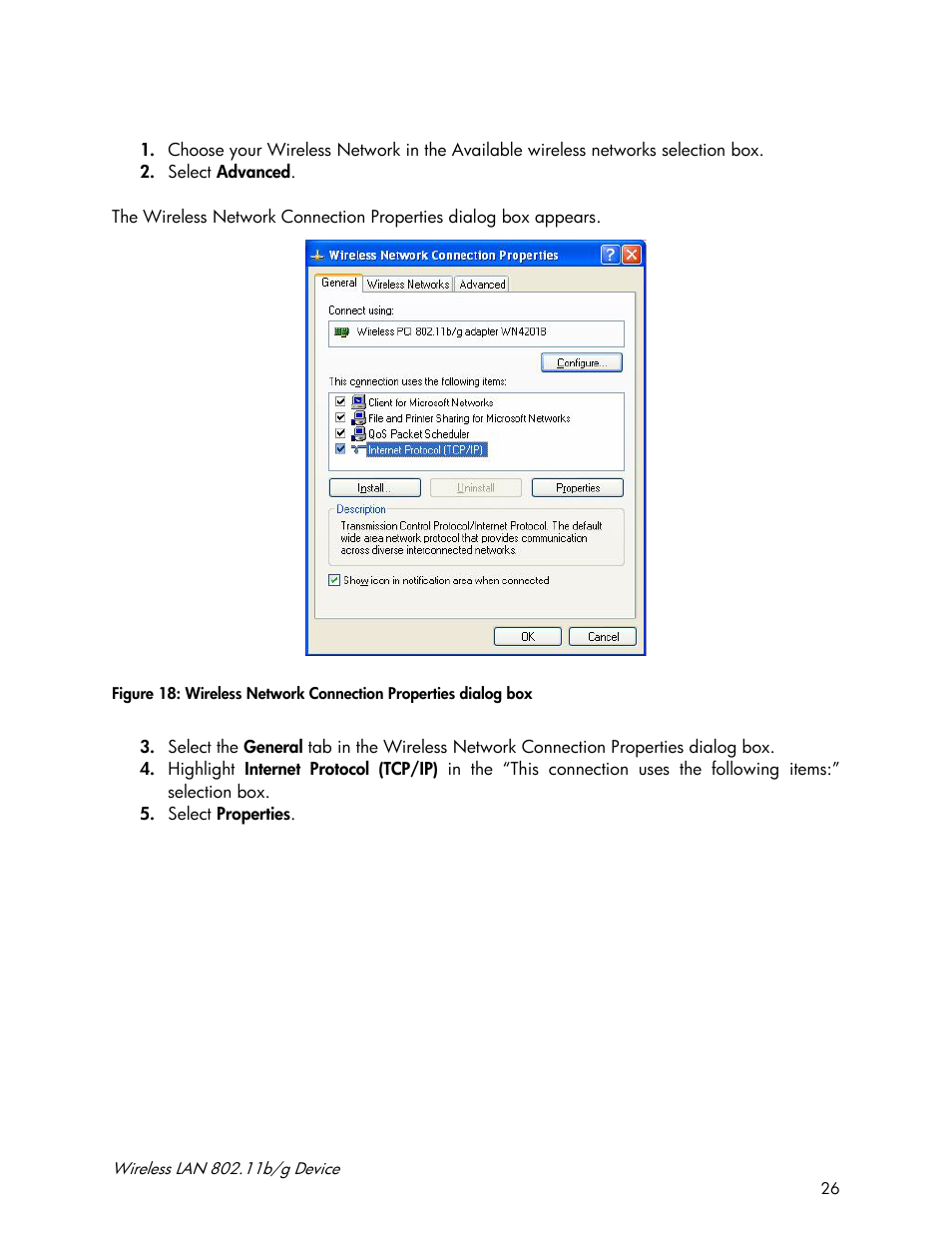 Accton Technology Wireless LAN 802.11b/g Device WN4201B User Manual | Page 26 / 97