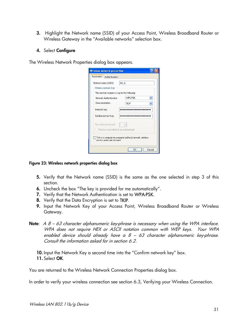 Accton Technology Wireless LAN 802.11b/g Device WN4201B User Manual | Page 31 / 97