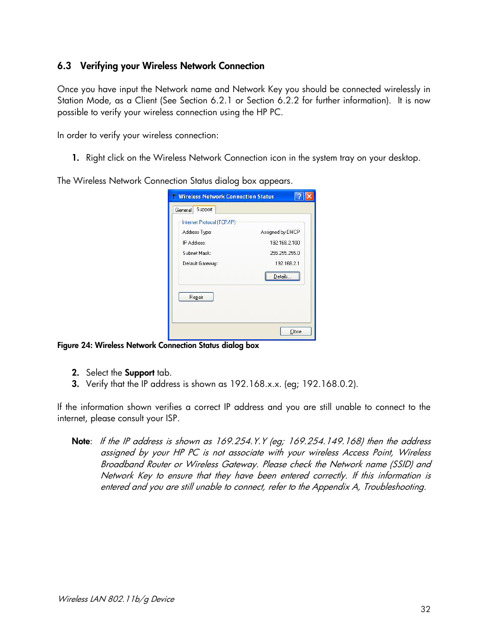 Accton Technology Wireless LAN 802.11b/g Device WN4201B User Manual | Page 32 / 97