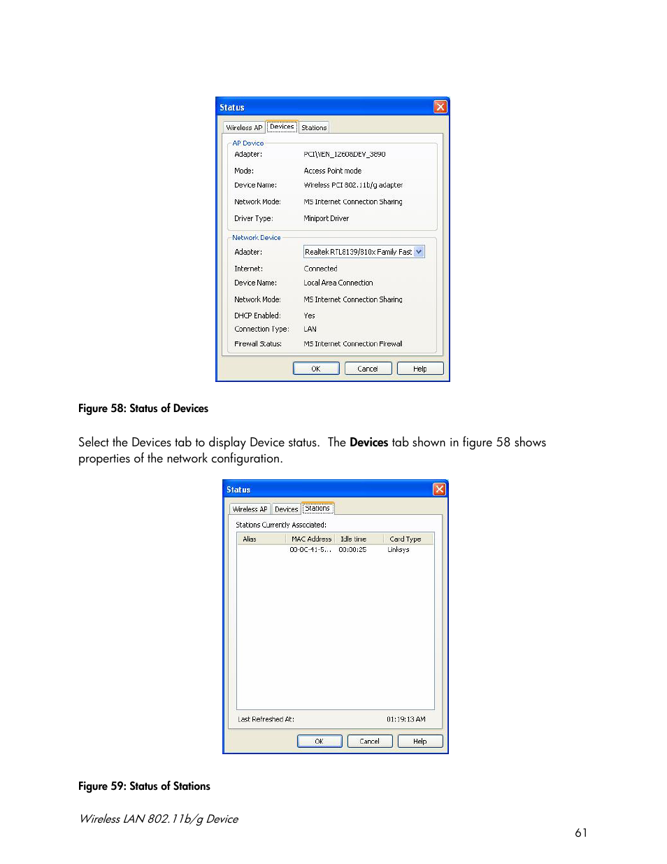 Accton Technology Wireless LAN 802.11b/g Device WN4201B User Manual | Page 61 / 97