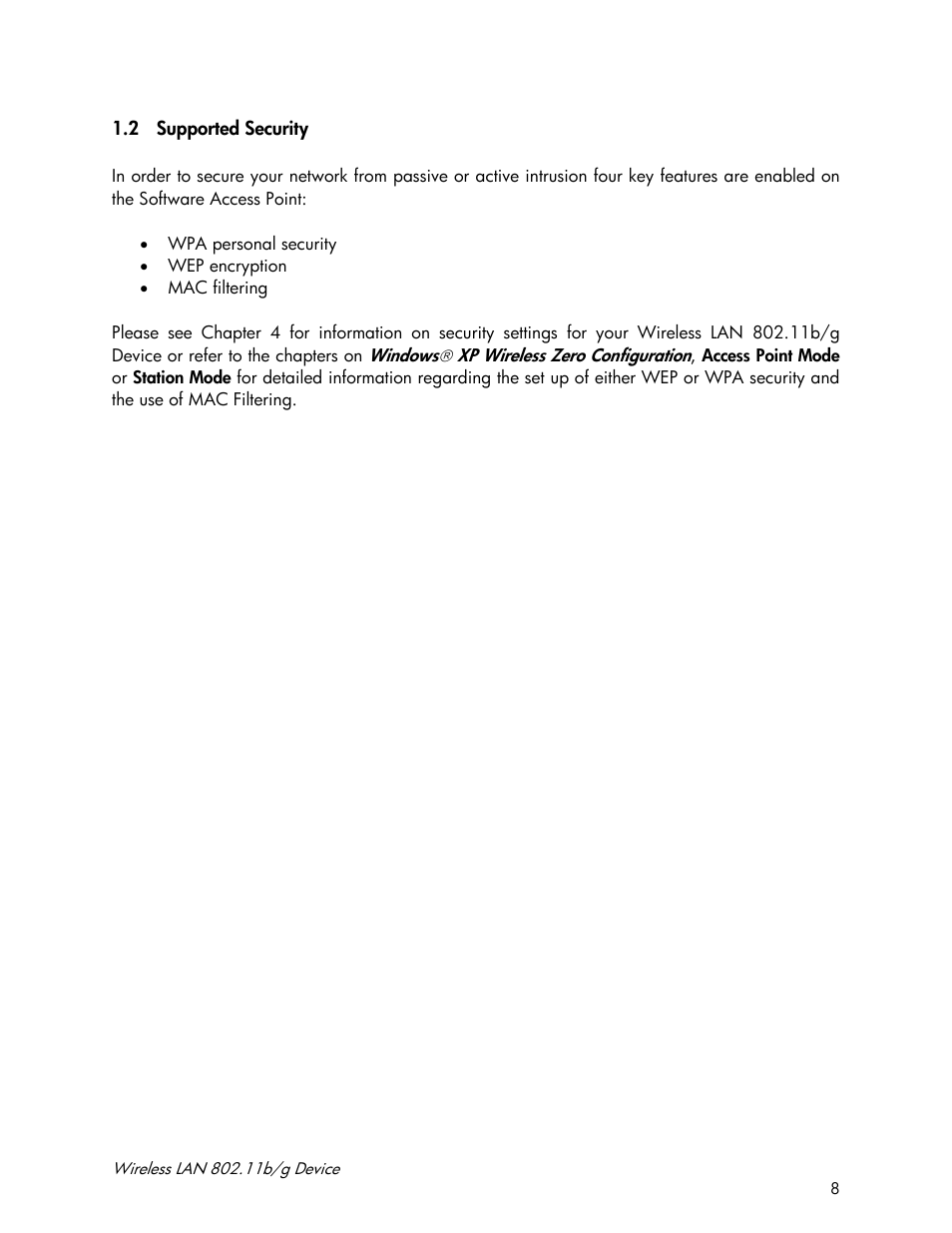 Accton Technology Wireless LAN 802.11b/g Device WN4201B User Manual | Page 8 / 97