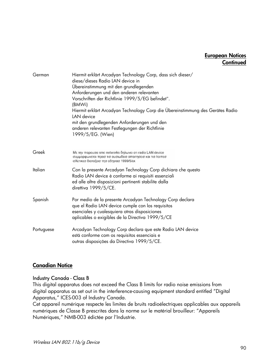 Accton Technology Wireless LAN 802.11b/g Device WN4201B User Manual | Page 90 / 97