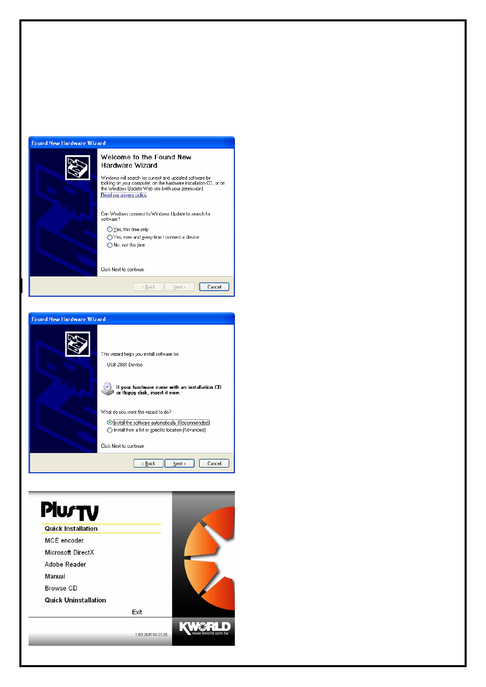 Chapter 2: plustv hd pci 120 quick installation | KWorld ATSC 120 User Manual | Page 3 / 11