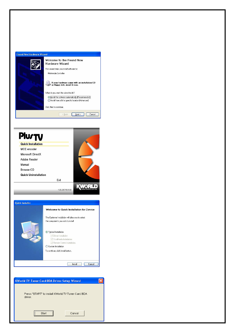 Chapter 2 : plustv hd pci 115 quick installation | KWorld ATSC 115 S08 User Manual | Page 3 / 10