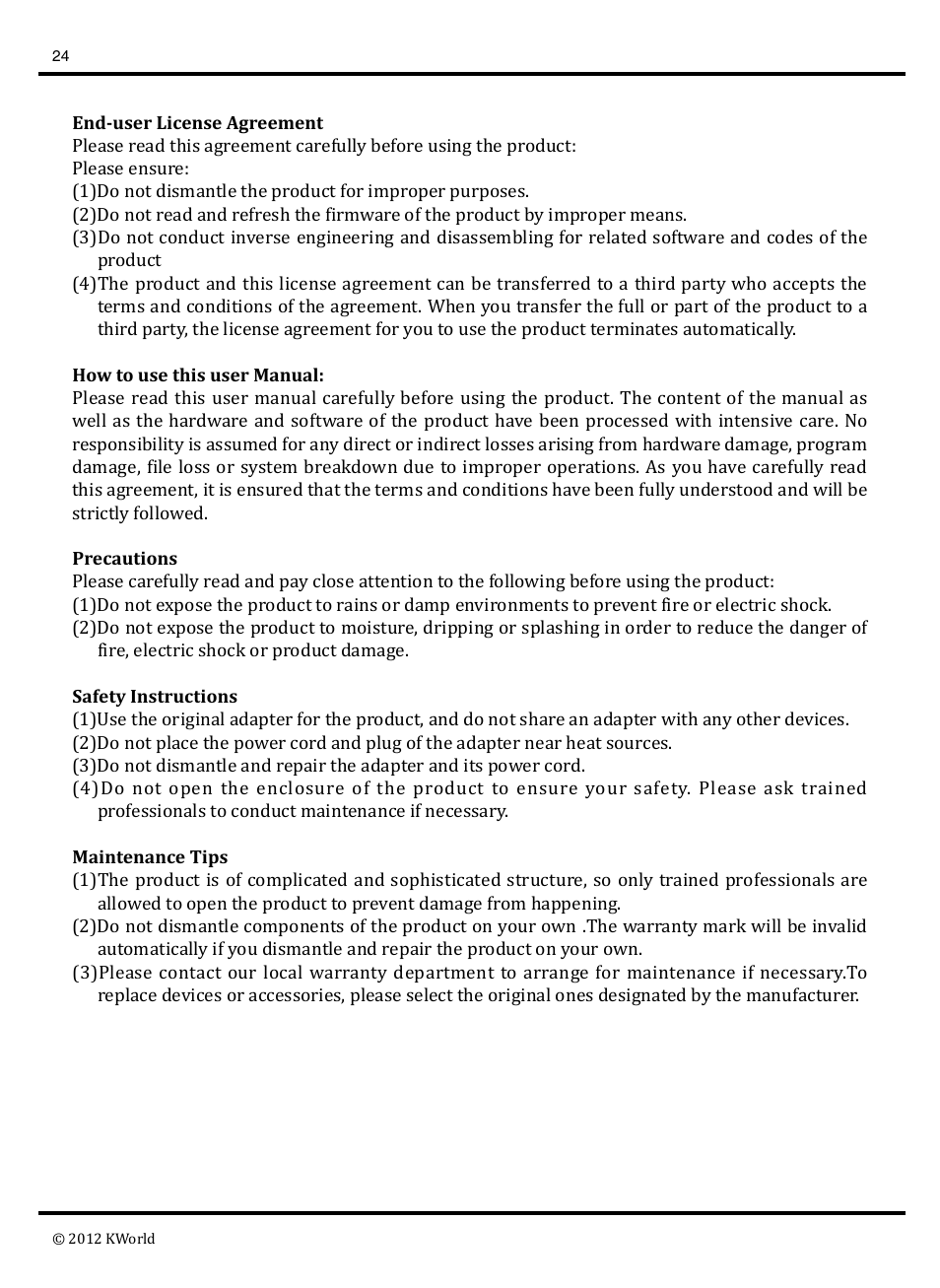 KWorld SP1200 User Manual | Page 24 / 25